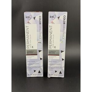 New Ion Color Brilliance Permanent Color 2n Darkest Brown 2.05 oz each